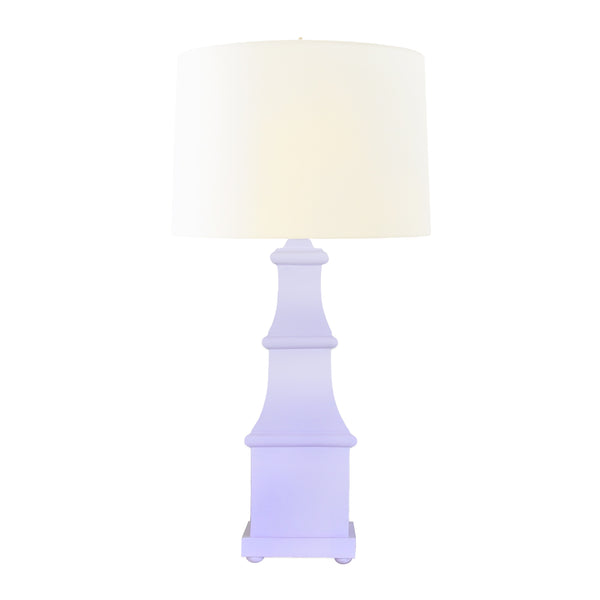 HANDPAINTED TIERED TOLE TABLE LAMP IN LAVENDER