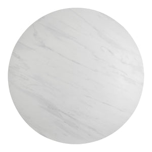Ingrid Ceramic Top 39.5" Round Coffee Table, Marble/Natural