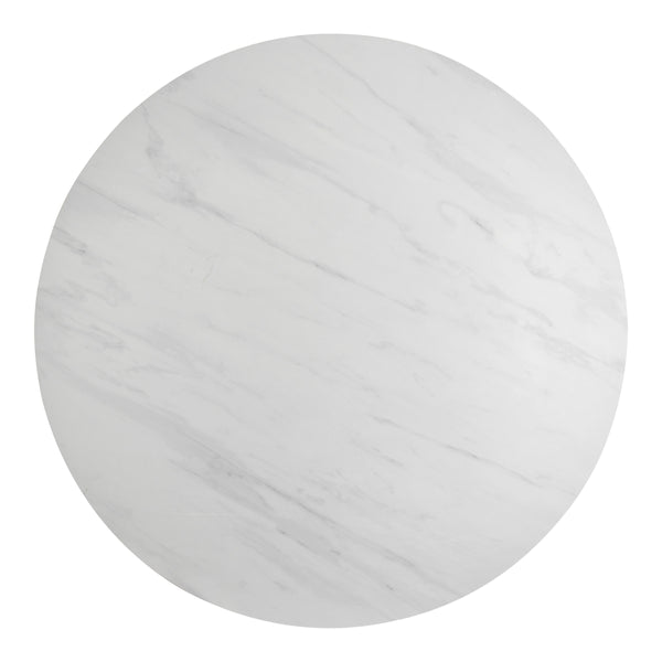Ingrid Ceramic Top 39.5" Round Coffee Table, Marble/Natural