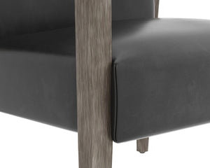 EARL LOUNGE CHAIR - ASH GREY - BRENTWOOD CHARCOAL LEATHER