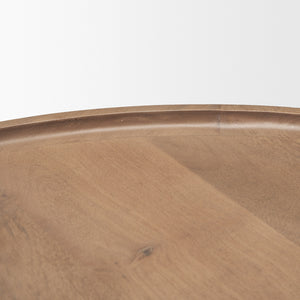 Cleaver I 22 x 24 Round Top Brown Solid Wood Accent Table