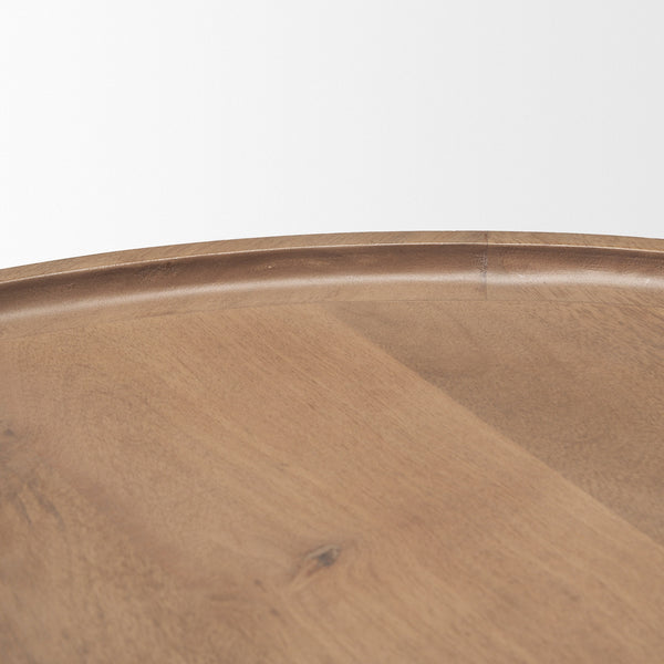 Cleaver I 22 x 24 Round Top Brown Solid Wood Accent Table