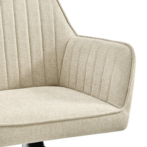 Thompson Fabric Swivel Office Arm Chair In Strata Cream
