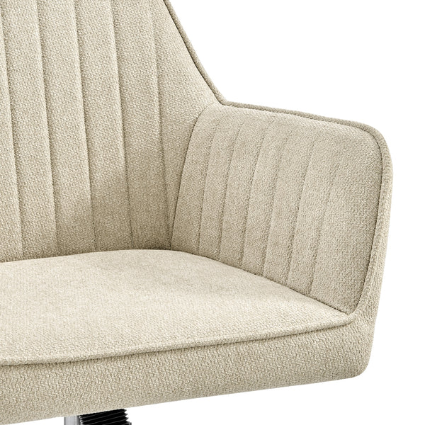 Thompson Fabric Swivel Office Arm Chair In Strata Cream