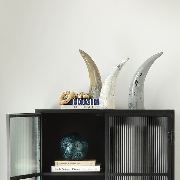  Variegated Horn Decorative Objects, Set of 3