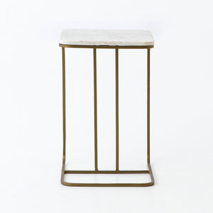 Adalley C Table-Polished White Marble