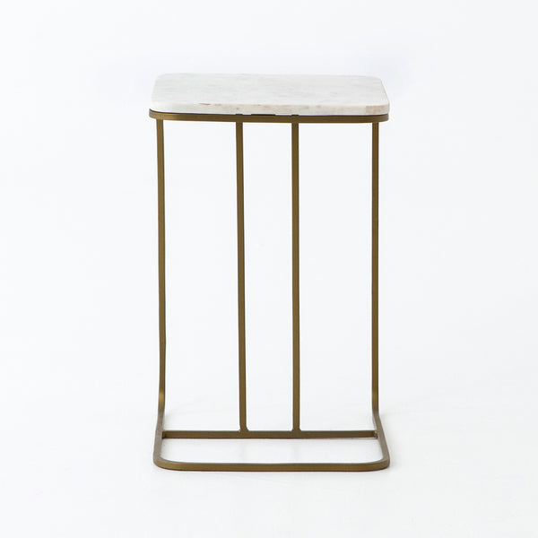 Adalley C Table-Polished White Marble