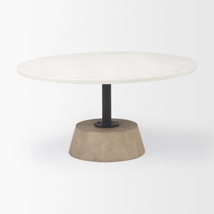 Maxwell  Marble Top Pedestal Base Round Coffee Table