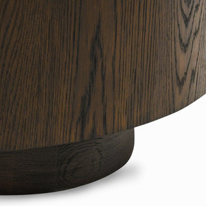 Runa Solid Wood Round Coffee Table - Oak Veneer