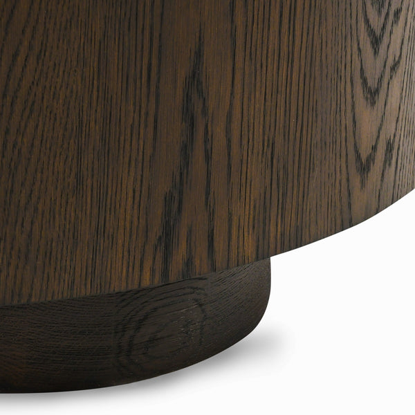 Runa Solid Wood Round Coffee Table - Oak Veneer