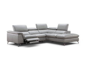 Michele Premium Leather Sectional in Right Hand Facing Chaise