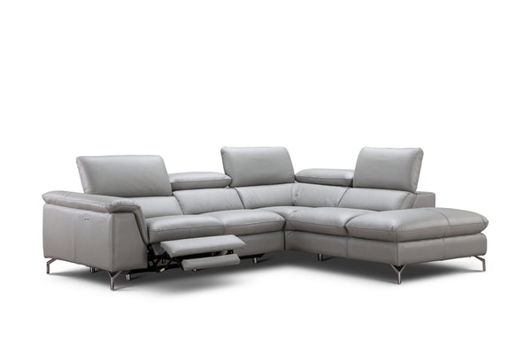 Michele Premium Leather Sectional in Right Hand Facing Chaise