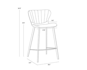 ARABELLA COUNTER STOOL - BRAVO COGNAC / NOVEMBER GREY