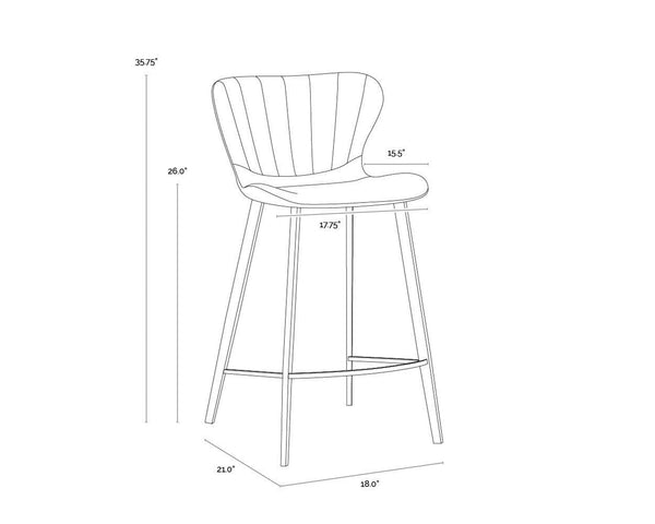 ARABELLA COUNTER STOOL - BRAVO COGNAC / NOVEMBER GREY