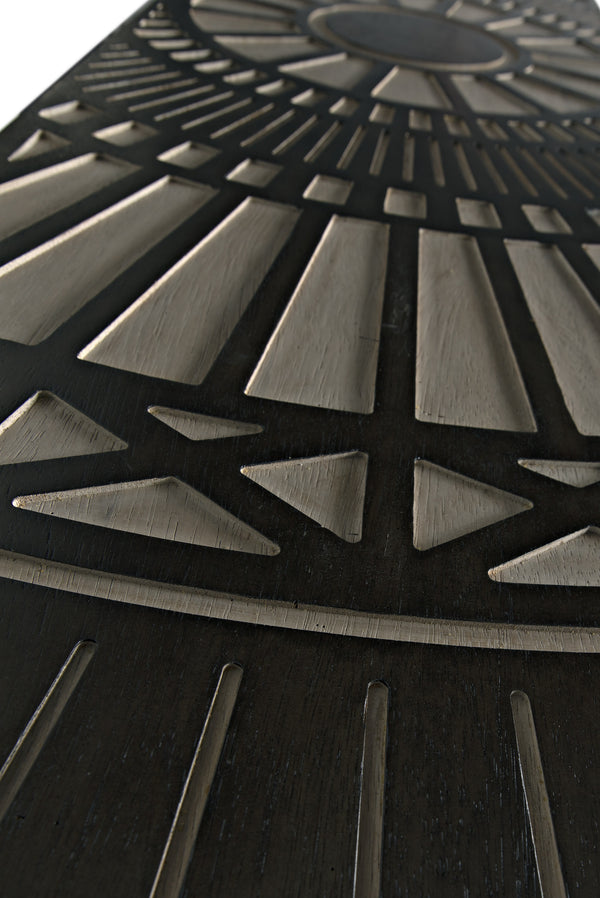 Tutankhamun Ebony Walnut Console with Glass Detailing