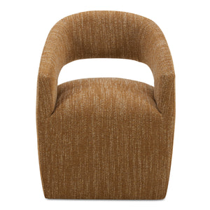 Moe's Barrow Rolling Dining Chair in Amber Glow
