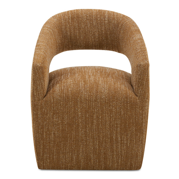 Moe's Barrow Rolling Dining Chair in Amber Glow