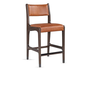 Wayne Leather Counter Stool - Autumn Brown, Ash Wood Frame