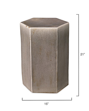 Porto Ceramic Indoor/Outdoor Side Table-Large, Gray