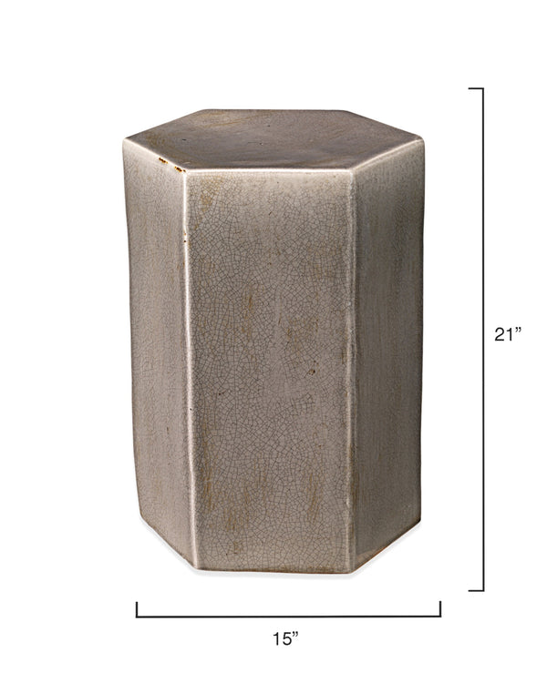 Porto Ceramic Indoor/Outdoor Side Table-Large, Gray