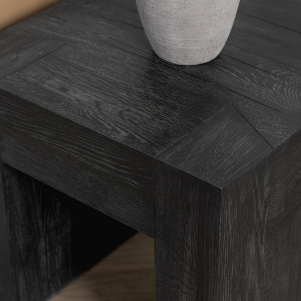 Bristol Solid Wood End Table - Aged Black