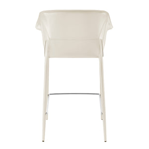 Callie Recycled Leather Counter Stool, Vanilla