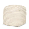 Sakaye Beige w/ Cream Stitched Patterned Pouf