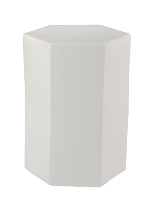 Porto Ceramic Indoor/Outdoor Side Table-Small, White
