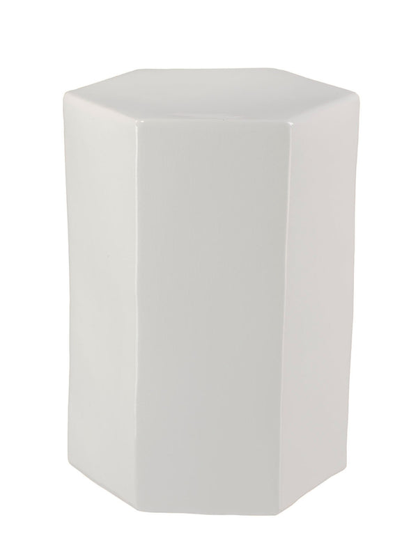 Porto Ceramic Indoor/Outdoor Side Table-Small, White