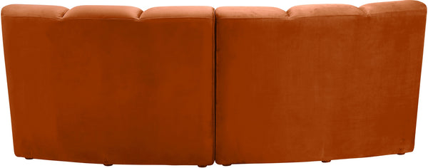 Lynda 2pc. Modular Sectional In Cognac Velvet