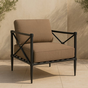 Willow Outdoor Accent Chair in Light Brown