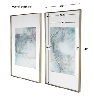 Undulating Oro Abstract Prints, S/2