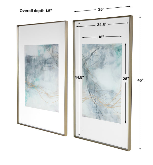 Undulating Oro Abstract Prints, S/2