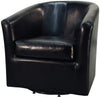 Hayden SWIVEL Bonded Leather Arm Chair In Black