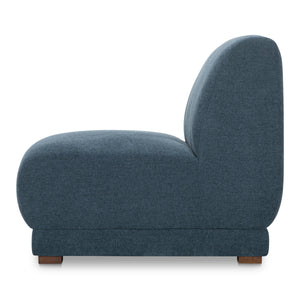 Moe's Fraser Slipper Chair in Deep Blue