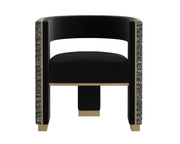 ADAMINA DINING ARMCHAIR - ABBINGTON BLACK / HOBBES NIGHT