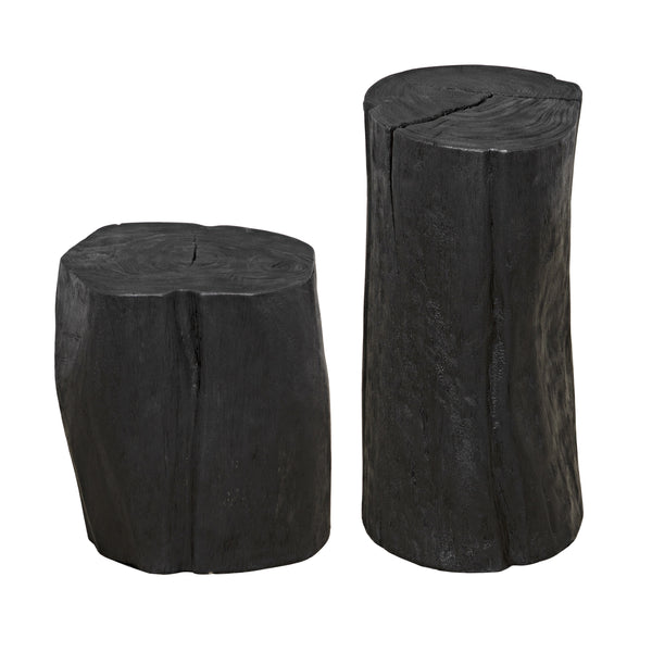 Budi Munggur Side Tables in Burnt Black, Pair