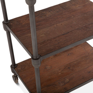 Industrial Teak 25-Inch Wide Industrial Bookshelf