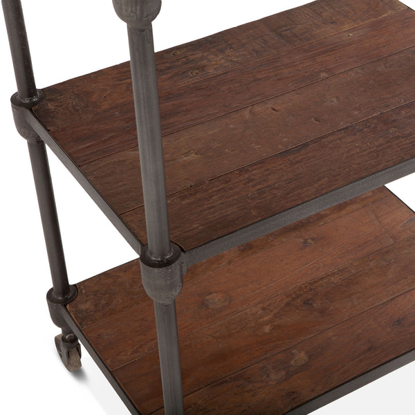 Industrial Teak 25-Inch Wide Industrial Bookshelf