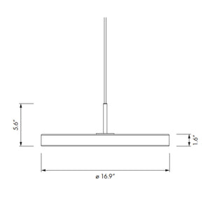 Asteria LED Pendant in Ruby