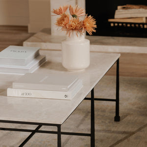 River Coffee Table with Botticino Marble