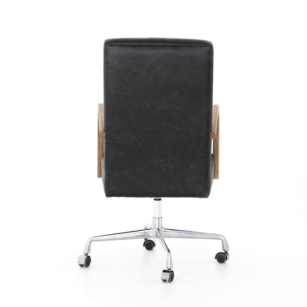 Bryson Traditional Channeled Desk Chair In Smoke