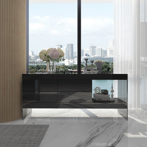 Reese Buffet in Grey High Gloss