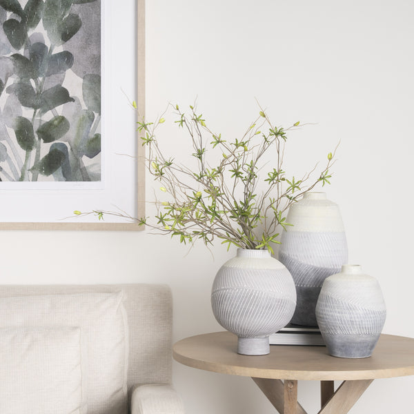 Blume 10H Off-White w/ Gray Textured Vase