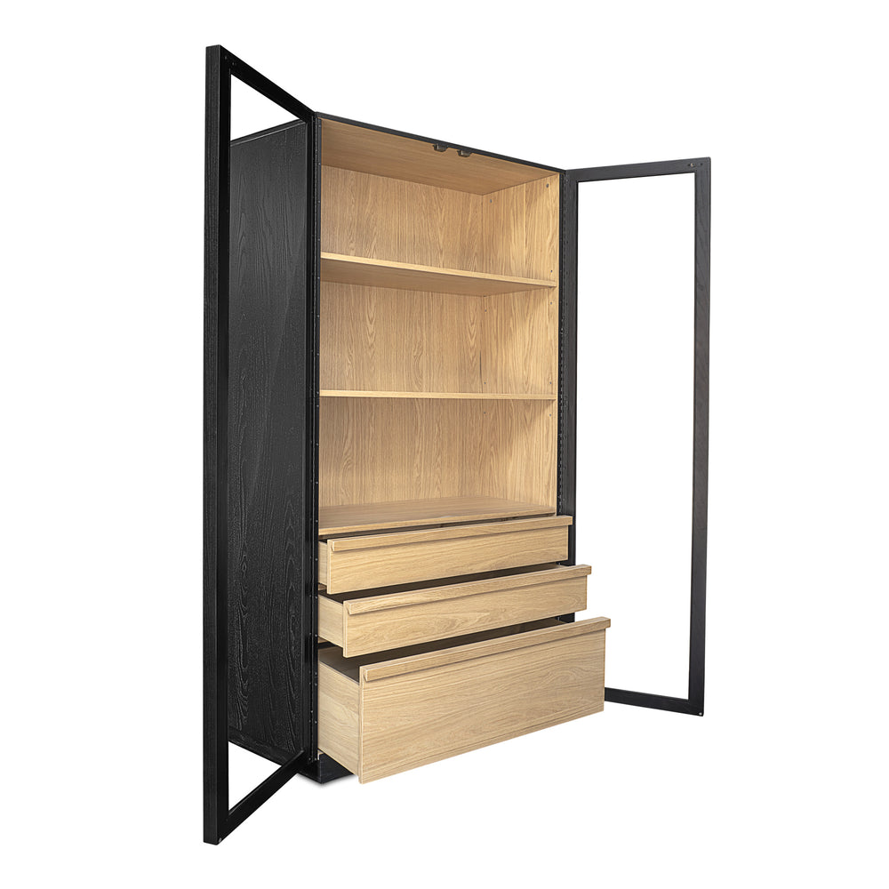 Moe's Charlotte Tall Cabinet with Glass Doors
