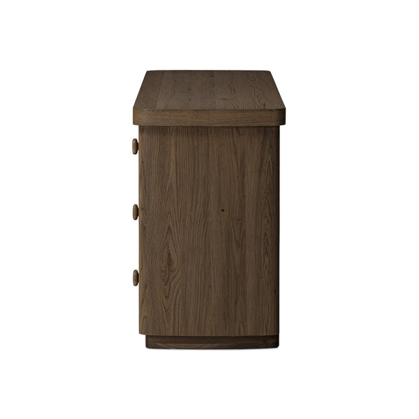 Valen 6 Drawer Dresser - Rustic Brown Oak Veneer