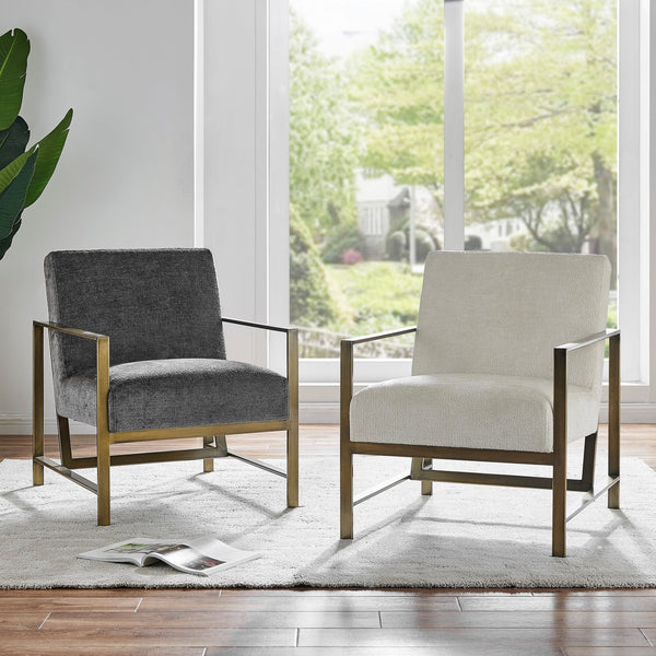 Francis Fabric Accent Arm Chair In Opus Cream