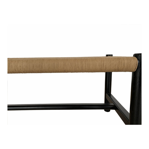 Moe's Hawthorn Small Bench in Black with Woven Seat