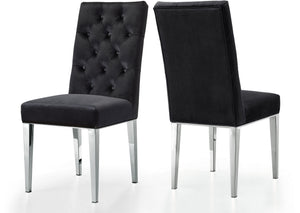 Pauline Dining Chair In Black Velvet