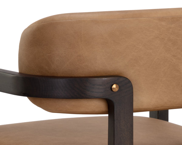 MADRONE DINING ARMCHAIR - BROWN - LUDLOW SESAME LEATHER